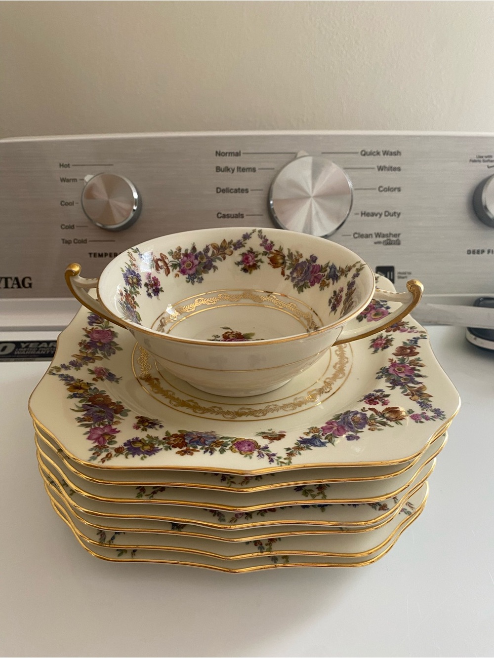 Vintage Royal Epiag Czechoslovakia Floral Gold Trim China Set